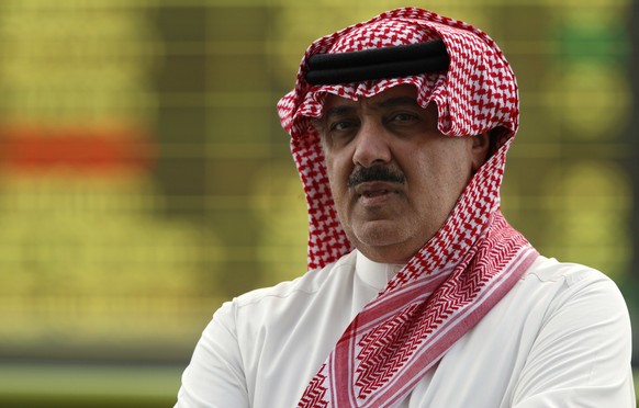 FILE - In this Oct. 23, 2008 file photo, Prince Miteb bin Abdul Aziz, son of Saudi King Abdullah bin Abdul Aziz al-Saud, leaves the equestrian club following a horse racing competition in Janadriyah i ...