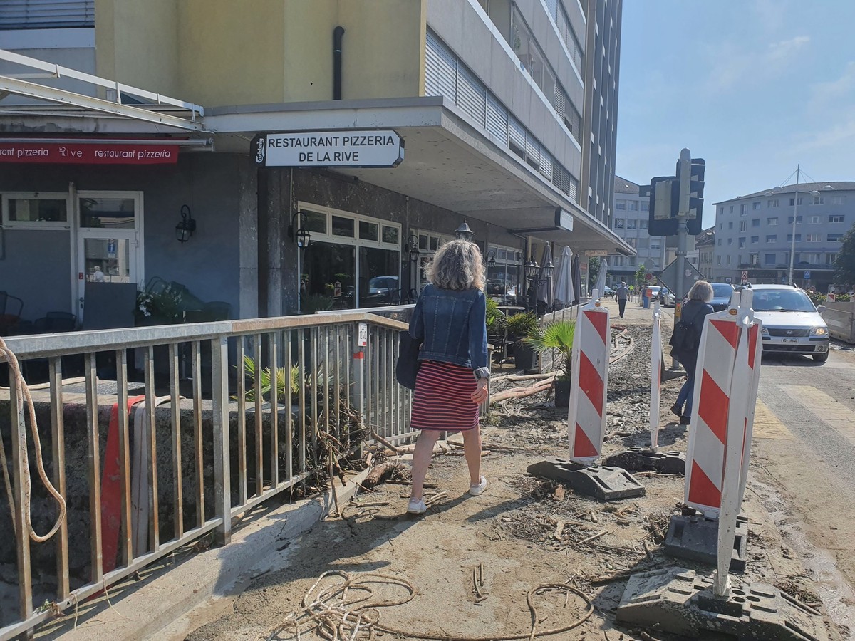 restaurant pizzeria de la Rive à Morges qui a subi de plein fouet les inondations du mardi 25 juin