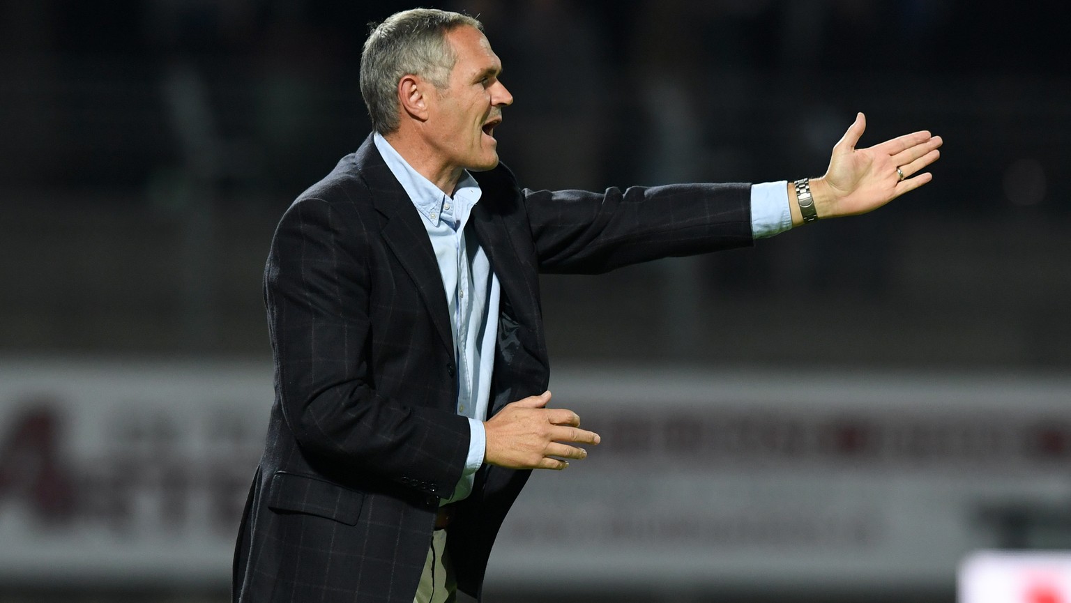 Lugano&#039;s head coach Pierluigi Tami during the Super League soccer match FC Lugano against FC Basel, at the Cornaredo stadium in Lugano, Saturday October 14, 2017. (KEYSTONE/Ti-Press/Davide Agosta ...