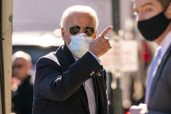 President-elect Joe Biden arrives at The Queen theater, Wednesday, Nov. 18, 2020, in Wilmington, Del. (AP Photo/Andrew Harnik)
Joe Biden