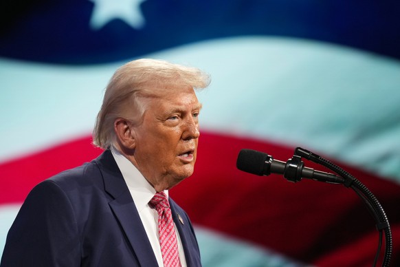 President Donald Trump speaks at the Future Investment Initiative Institute's summit Friday, March 27, 2026, in Miami Beach, Fla. (AP Photo/Mark Schiefelbein)
Donald Trump
