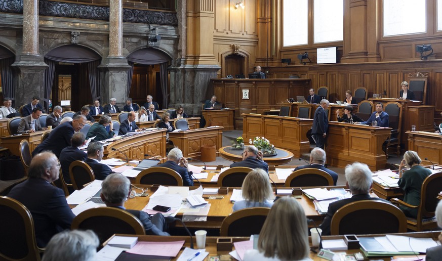 Staenderaete debattieren waehrend der Sommersession der Eidgenoessischen Raete, am Montag, 5. Juni 2023, in Bern. (KEYSTONE/Peter Klaunzer)