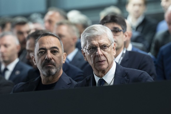 Arsene Wenger, FIFA Chief of Global Football Development, sits in the stands during the FIFA World Cup 2026 Playoff Draw on Thursday, 20. November 2025 in the Home of FIFA in Zuerich, Switzerland. (KE ...