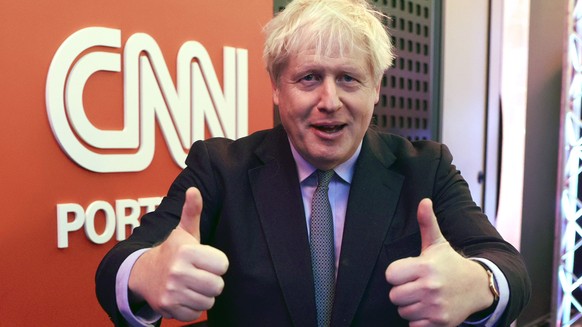 epa10319026 Former British Prime Minister Boris Johnson attends the 1st CNN Portugal International Summit themed 'Embrace the future: The world as we want it to be' in Lisbon, Portugal, 21...