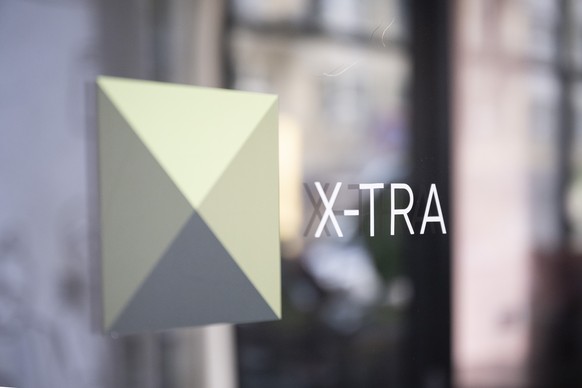 Das Logo der Eventlocation X-TRA im Limmathaus am Limmatplatz, aufgenommen am Mittwoch, 31. Januar 2024 in Zuerich.(KEYSTONE/Ennio Leanza)