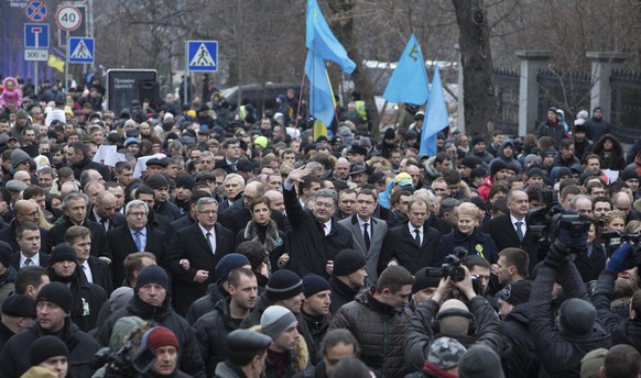 Poroschenko am «Marsch der Würde» in Kiew.