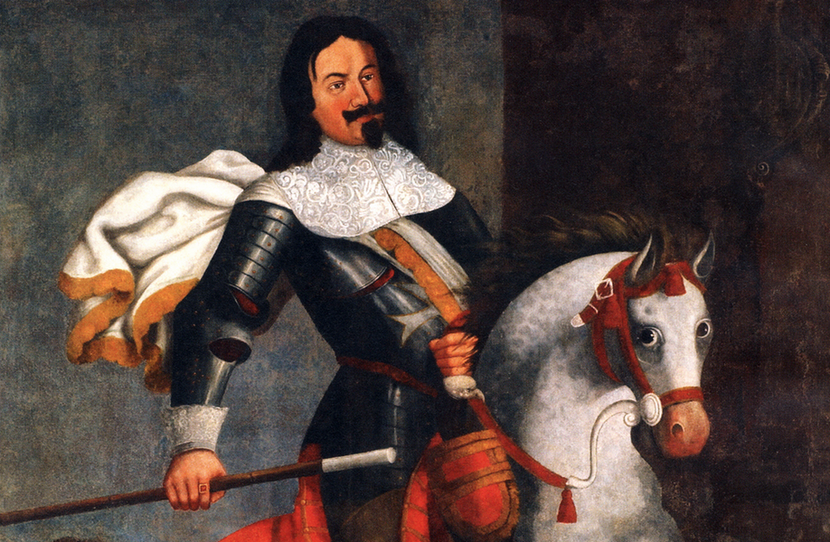 Kaspar Stockalper himself auf dem lustigen Pferd.