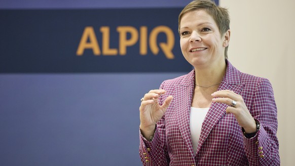 Antje Kanngiesser, CEO Alpiq, spricht an der Medienkonferenz ueber das Semesterergebnis 2021 am Donnerstag, 26. August 2021, in Olten. (KEYSTONE/Michael Buholzer)