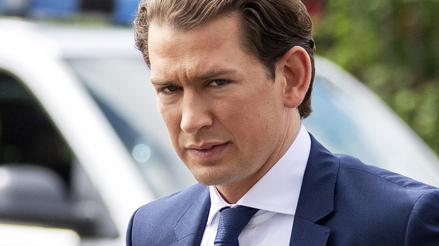 epa07586754 Austrian Chancellor Sebastian Kurz arrives for a meeting with Austrian President Alexander Van der Bellen at the Presidential office in Vienna, Austria, 20 May 2019. The meeting comes in t ...