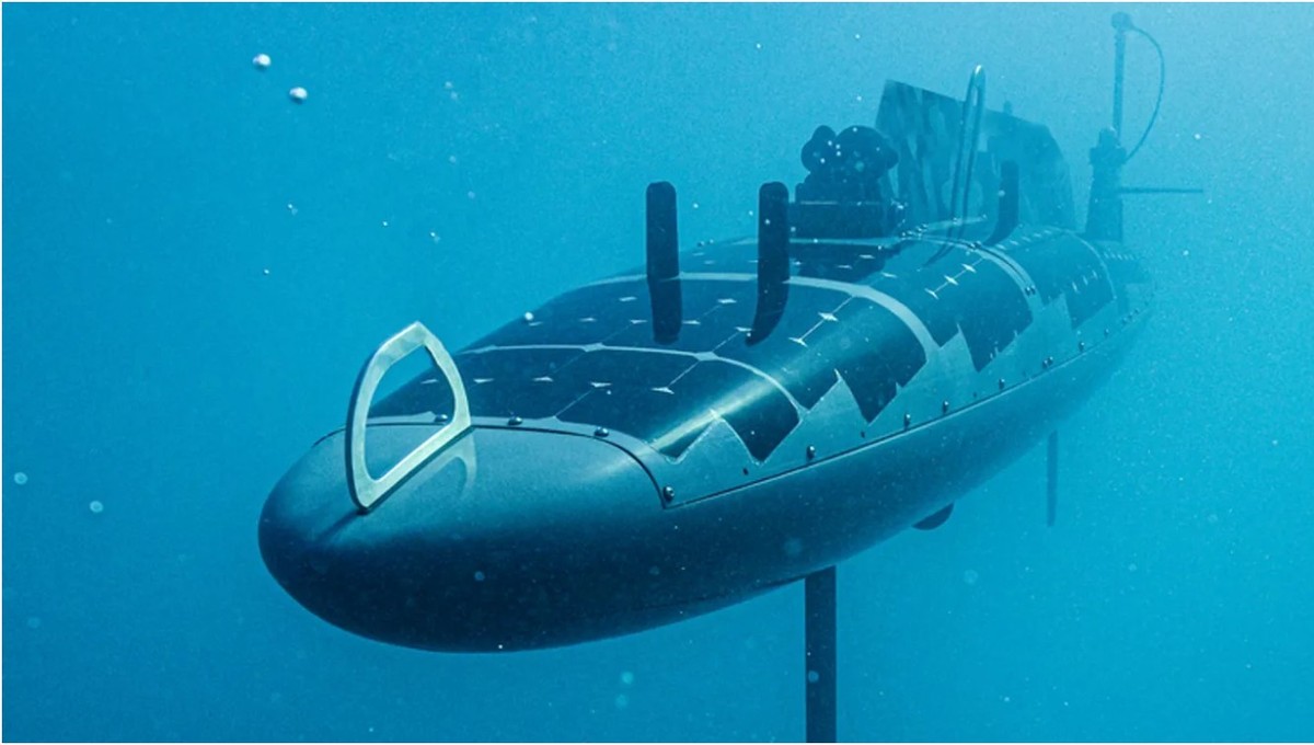 "Die Triton" auf Tauchfahrt: Bis zu 100 Meter Tiefe soll das Drohnenboot erreichen können