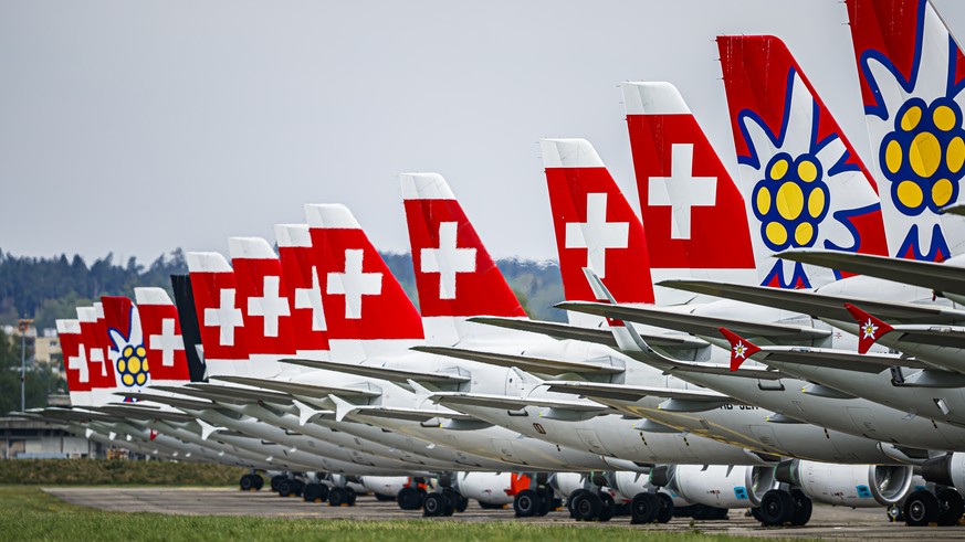 ARCHIVBILD ZUR BEWILLIGUNG DER STAATSHILFE FUER DIE SWISS UND EDELWEISS DURCH DEN DEUTSCHEN STABILISIERUNGSFONDS, AM MONTAG, 17. AUGUST 2020 - coVIDE Photo Set - Grounded &quot;Swiss&quot; and &quot;E ...