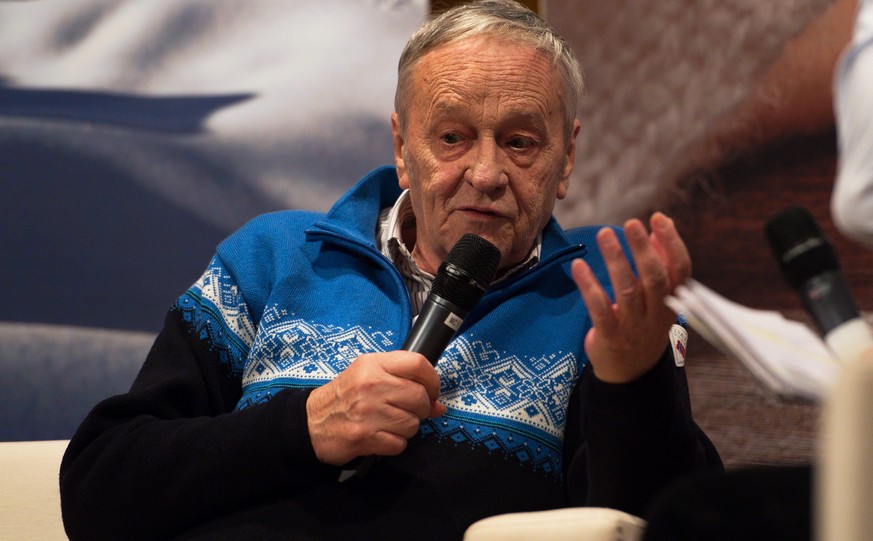 epa07121307 Gian Franco Kasper, president of the International Ski Federation (FIS), attends the FIS Forum Alpinum in Soelden, Austria, 26 October 2018. The Alpine Skiing World Cup season 2018/2019 wi ...