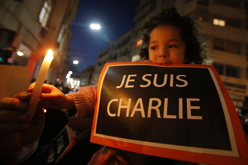 «Je suis Charlie»: Kundgebung in der marokkanischen Hauptstadt Rabat.