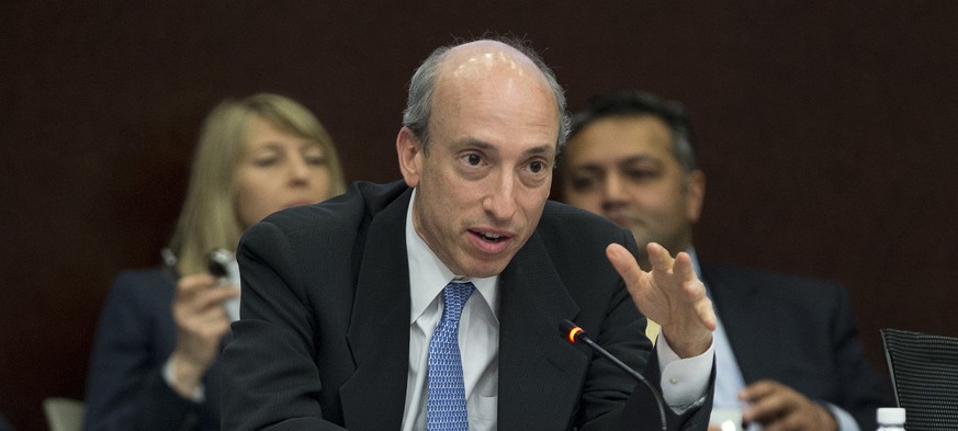 FILE - In this April 30, 2013 file photo, then Commodity Futures Trading Commission chairman Gary Gensler speaks during a meeting in Washington. Vice President-elect Joe Biden announced his intent to  ...