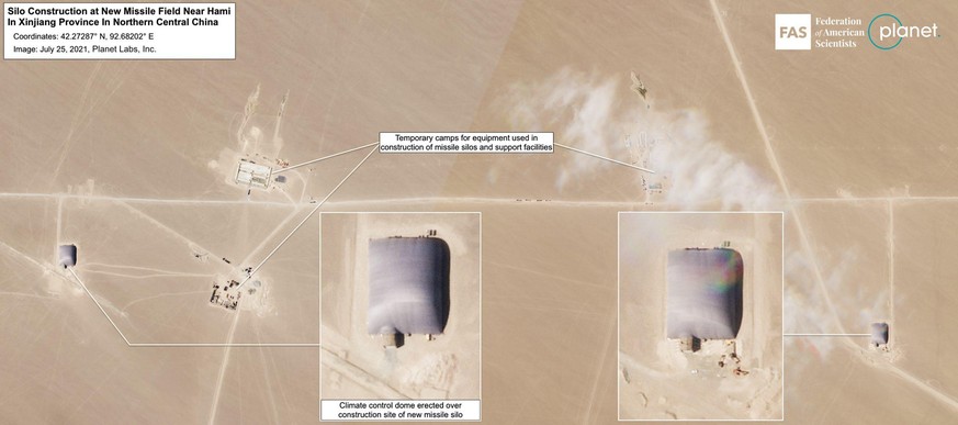 China hat eine möglicherweise deutliche Ausweitung seiner Atomstreitmacht begonnen. Nach der Entdeckung eines Geländes mit im Bau befindlichen Raketensilos bei Yumen in der Provinz Gansu im Juni haben ...