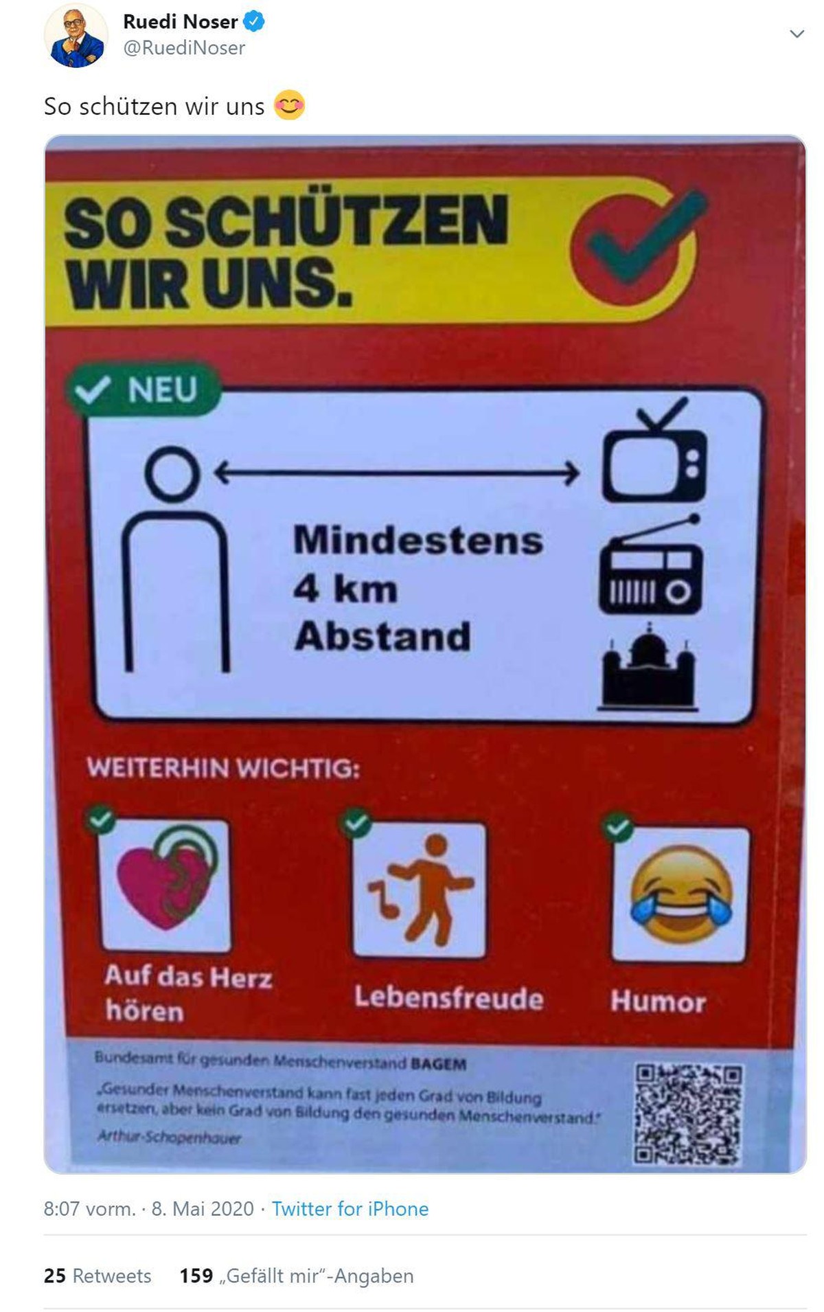 Empfehlungen vom Bundesamt für gesunden Menschenverstand (BAGEM).