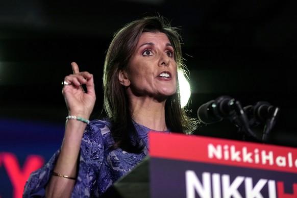 Republican presidential candidate, former U.N. Ambassador Nikki Haley, speaks during a New Hampshire primary rally in Concord, N.H., Tuesday, Jan. 23, 2024. (AP Photo/Charles Krupa) 2024 Election Haley