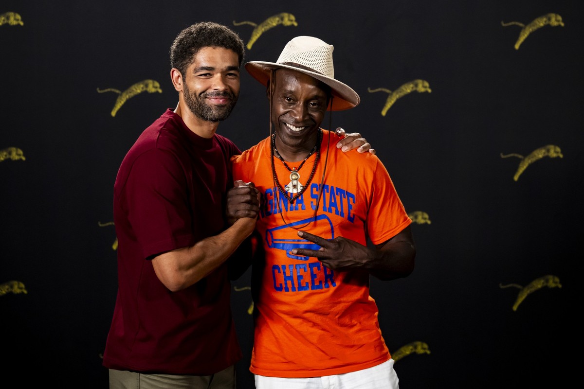Actor Kingsley Ben-Adir from Great Britain, left, and US actor Rob Morgan, right, pose during a photocall for the movie "Frank &amp; Louis" at the 79th Locarno Film Festival, in Locarno Swit ...