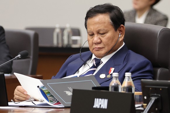 Indonesian President Prabowo Subianto attends at the Asia-Pacific Economic Cooperation (APEC) Economic Leaders&#039; Meeting in Gyeongju, South Korea, Saturday, Nov. 1, 2025. (Yonhap via AP)
South Kor ...