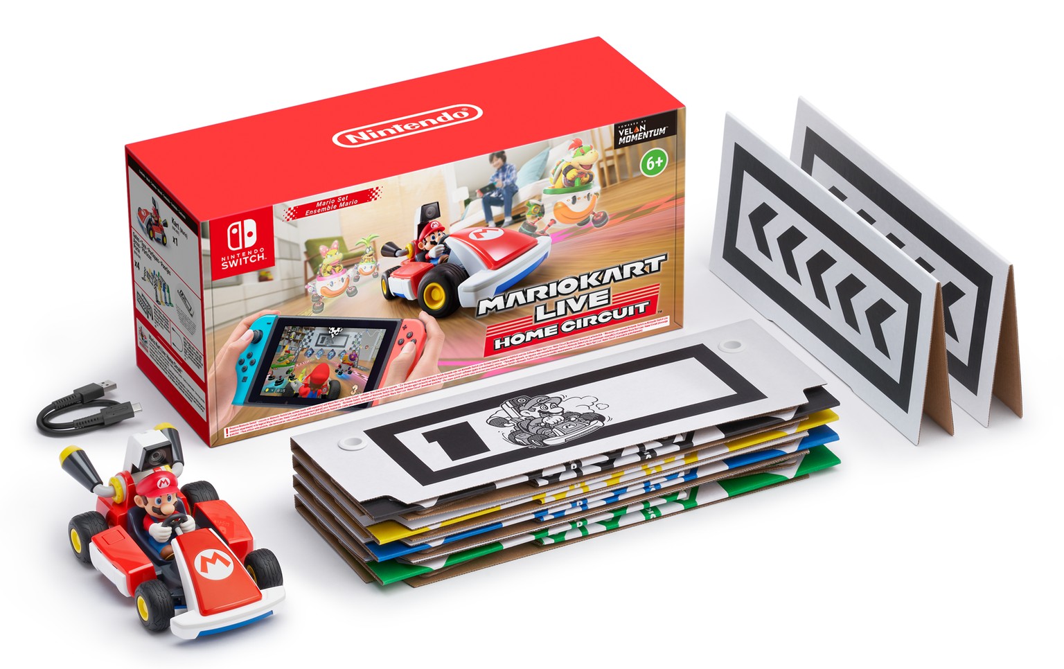 Das Gesamtpaket von «Mario Kart Live: Home Circuit».