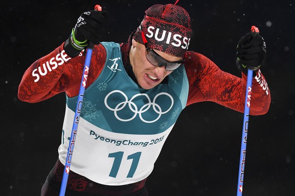 Jovian Hediger of Switzerland in action during the women Cross Country Skiing Individual Sprint Classic race qualification during the XXIII Winter Olympics 2018 at the Alpensia Biathlon Center in Pyeo ...