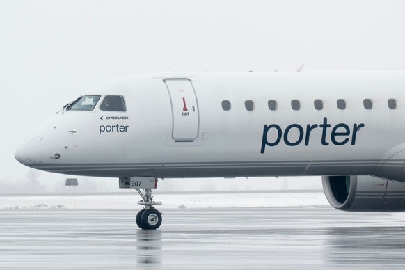 A Porter plane taxis at the airport in Ottawa, Sunday, March 30, 2025. (Adrian Wyld/The Canadian Press via AP)
Canada Porter Airlines