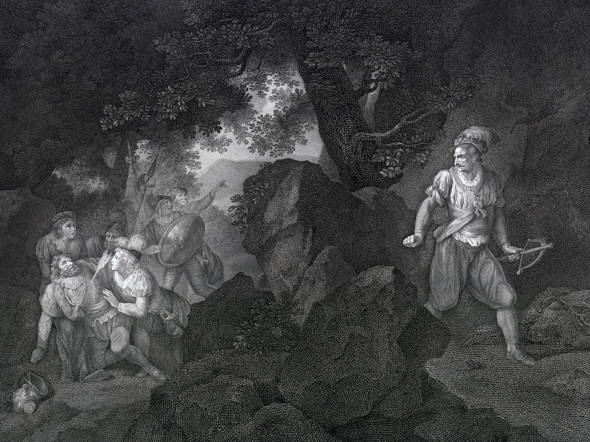 La mort de Gessler. Gravure sur cuivre de Romain Girard, 1797.