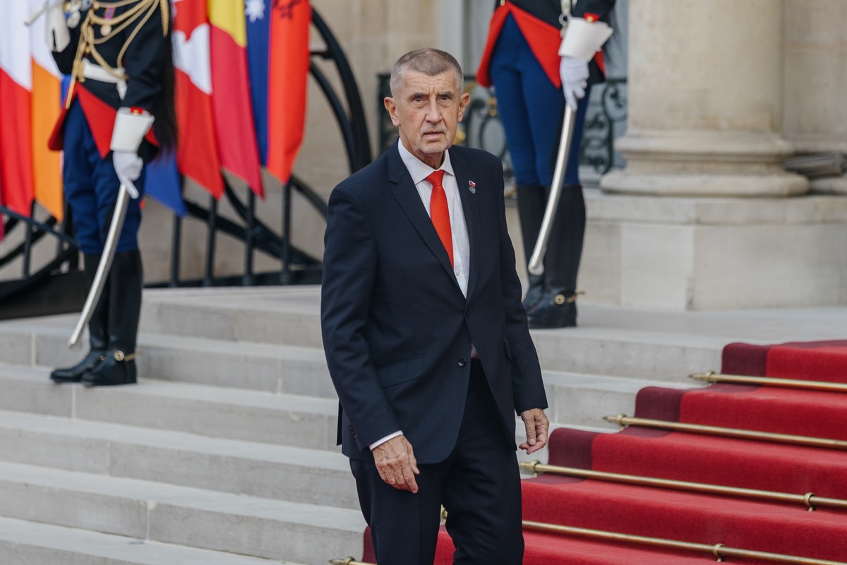 epa13109473 Czech Prime Minister Andrej Babis arrives for a dinner at the Elysee Palace for Heads of State and Government of the Volunteer Coalition on the eve of the Bastille Day parade, Paris, Franc ...