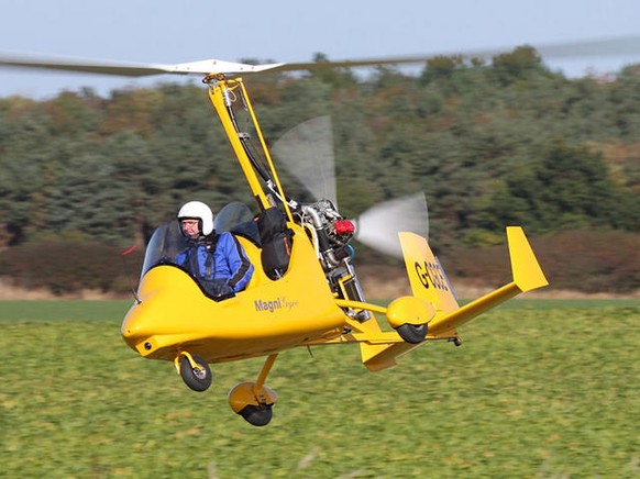 Ein Gyrokopter ist ein Tragschrauber, der aussieht wie ein kleiner Helikopter.&nbsp;