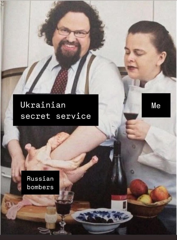 Meme zur erfolgreichen ukrainischen Drohnen-Operation gegen Russlands Bomberflotte.