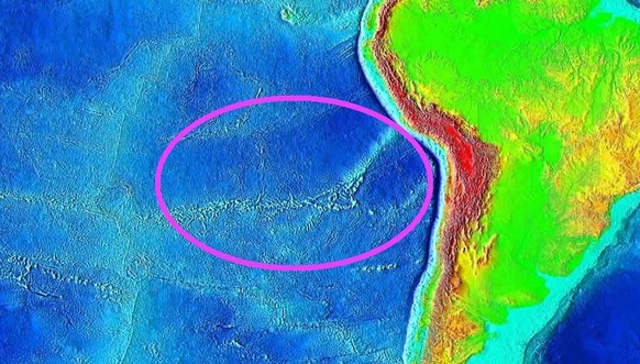 The location of the Nazca and Salas y Gómez ridges.