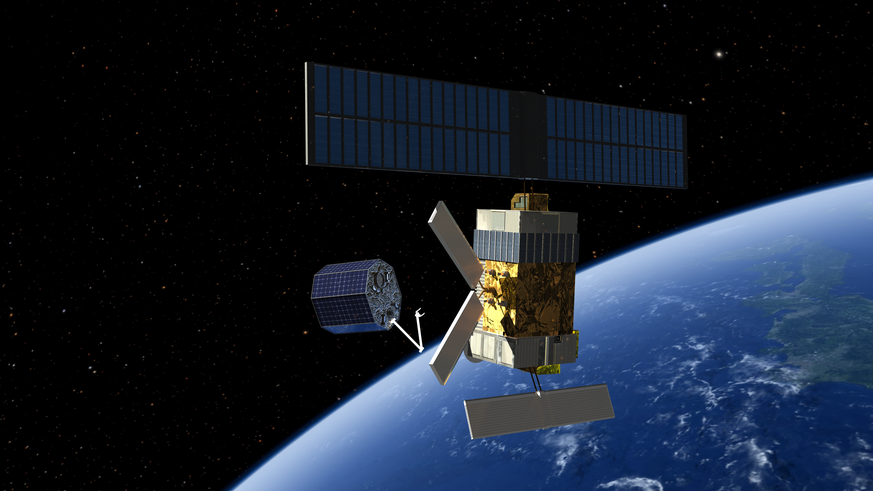 Staubsauger im Weltall: Auch das Satellitenkonzept «Deos» soll den Weltraum von Schrott befreien.