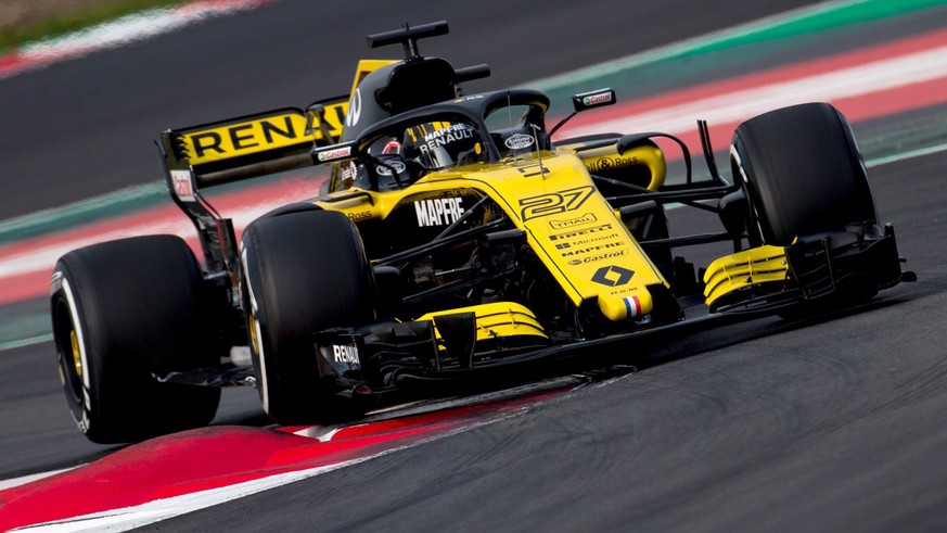 epa06566222 German driver Niko Huelkenberg of Renault takes a corner during the Formula One pre-season testing at Circuit de Barcelona-Catalunya race track in Montmelo, Catalonia, Spain, 26 February 2 ...