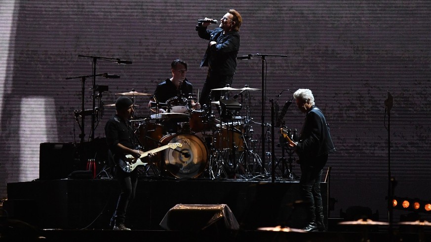 U2 JOSHUA TREE 2019 SYDNEY, Bono, The Edge, Adam Clayton and Larry Mullen Jnr from Irish rock band U2 perform during their Joshua Tree tour at the SCG in Sydney, Friday, November 22, 2019. The Joshua  ...
