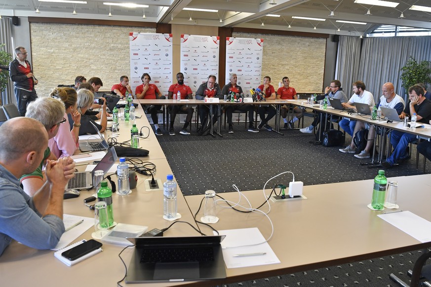 Medienkonferenz des Schweizer Fussballverbandes in Feusisberg (SZ) am Dienstag, 4. September 2018. (KEYSTONE/Walter Bieri)