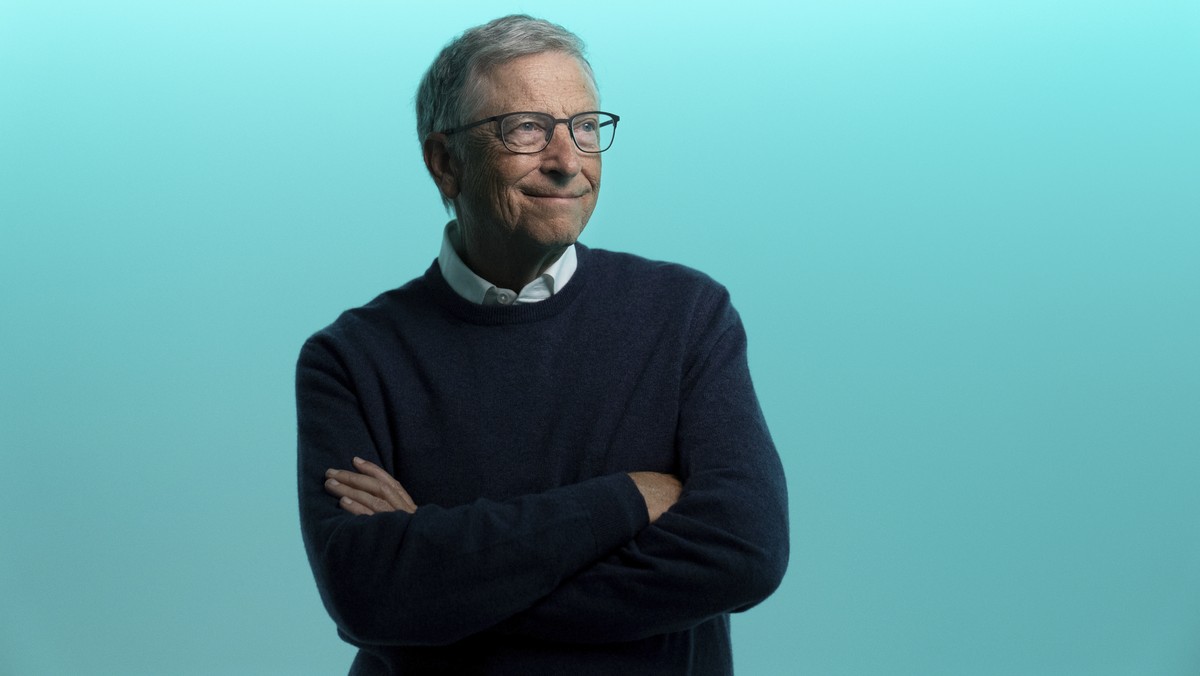Bill Gates stands for a photo after an interview with The Associated Press in Indian Wells, Calif., Wednesday, Jan. 8, 2025. (AP Photo/Jae C. Hong)