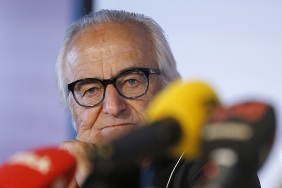 Hansueli Rihs, Investor der Sport und Event Holding AG, waehrend einer Medienkonferenz von BSC Young Boys am Montag, 19. September 2016, in Bern. (KEYSTONE/Peter Klaunzer)