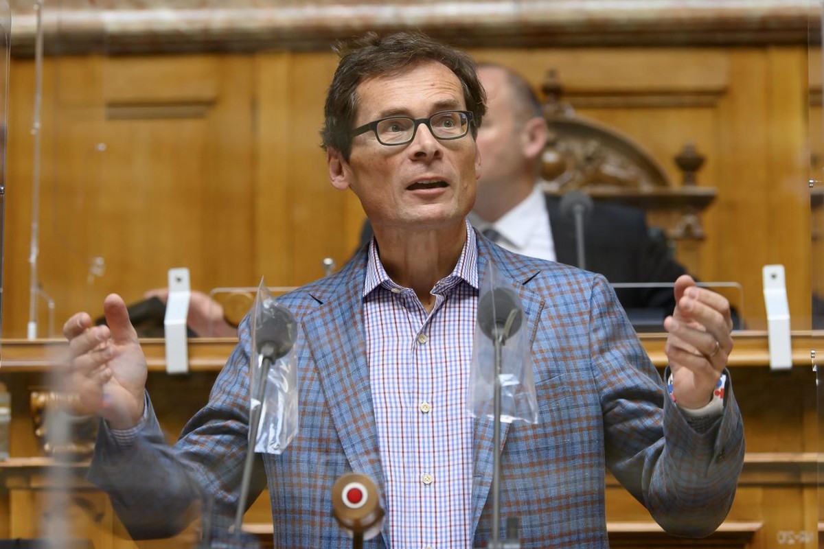 Roger Köppel, UDC-ZH, s'exprime lors de la session d'automne des conseils fédéraux, le jeudi 30 septembre 2021 au Conseil national à Berne.