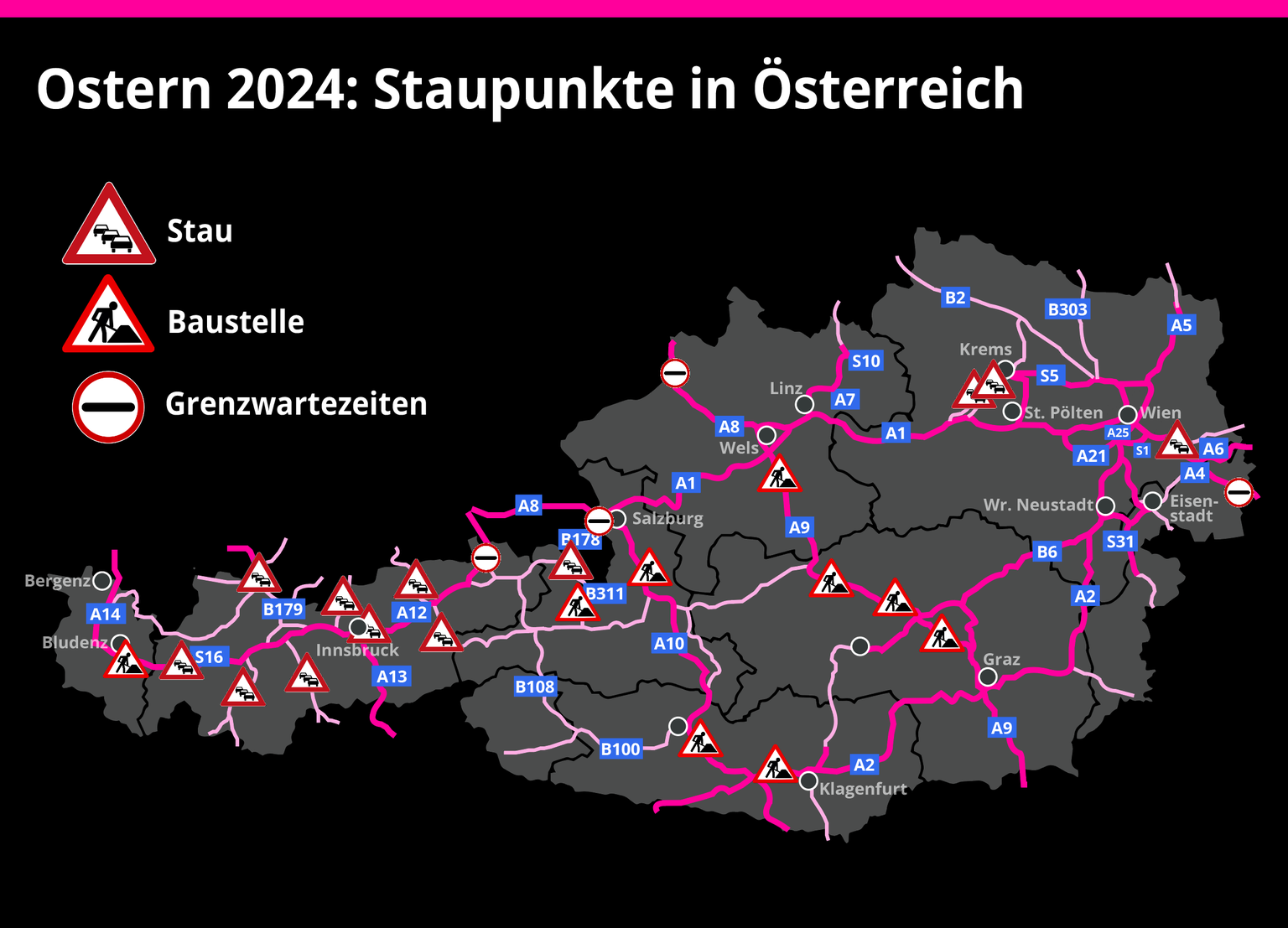 Osterstau 2024, Österreich