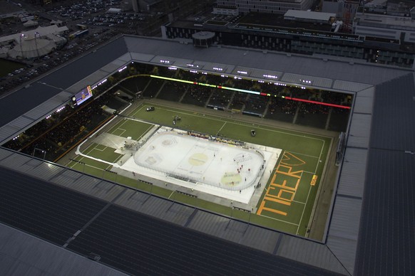 General view on the ice hockey championship match of the National League between the SCL Tigers and the SC Bern, on Wednesday, January 2, 2019, at the Stade de Suisse in Bern, Switzerland. (KEYSTONE/M ...