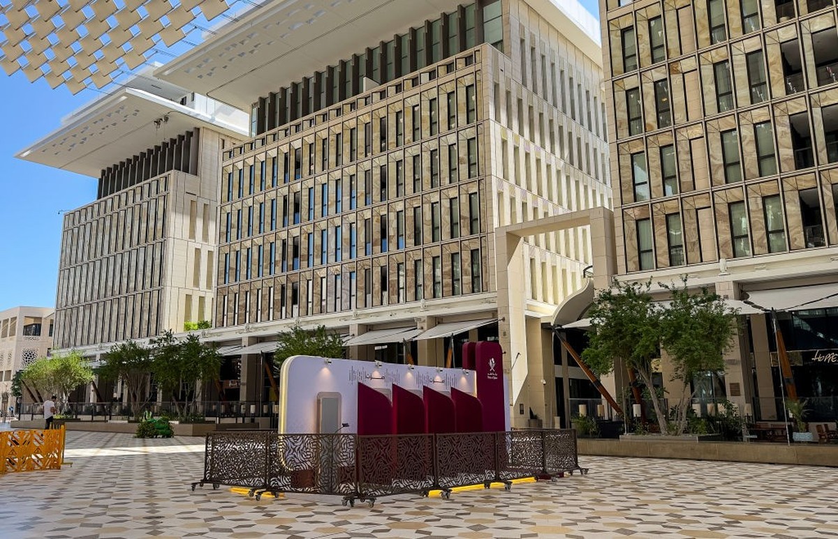 A polling station is set up at the Msheireb Downtown in Doha, Qatar, on November 2, 2024. The General Referendum on constitutional amendments is held in Qatar on November 5. (Photo by Noushad Thekkayi ...
