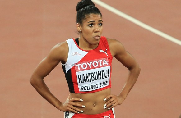 24.08.2015; Peking; Leichtathletik WM Peking 2015 - 100 Meter Halbfinal; 
Mujinga Kambundji (SUI) (Florian Grossniklaus/athletix/freshfocus)