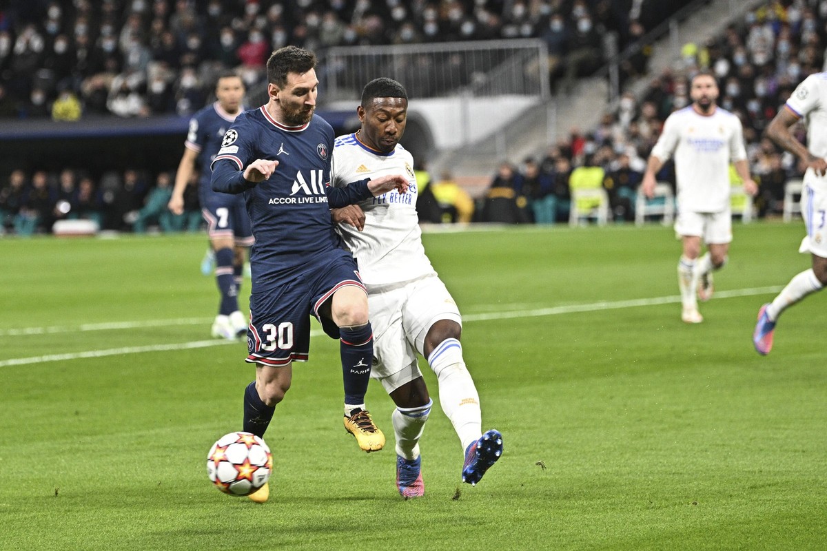 Lionel Messi PSG vs David Alaba Real Madrid FOOTBALL : Real Madrid vs PSG - UEFA ligue des champions - 09/03/2022 JBAutissier/Panoramic PUBLICATIONxNOTxINxFRAxITAxBEL
