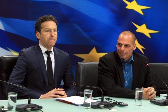 Frostiges Klima:&nbsp;Jeroen Dijsselbloem und Giannis Varoufakis.