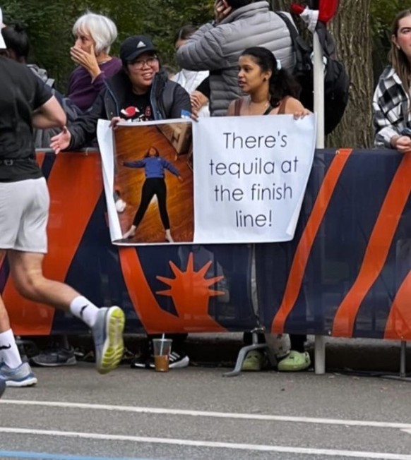 Signs at the New York Marathon