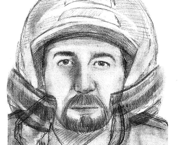 epa03935836 An undated handout picture provided by the Surrey Police on 04 November 2013 shows an artist&#039;s impression of a suspected motorcyclist seen close to the spot where a British family of  ...