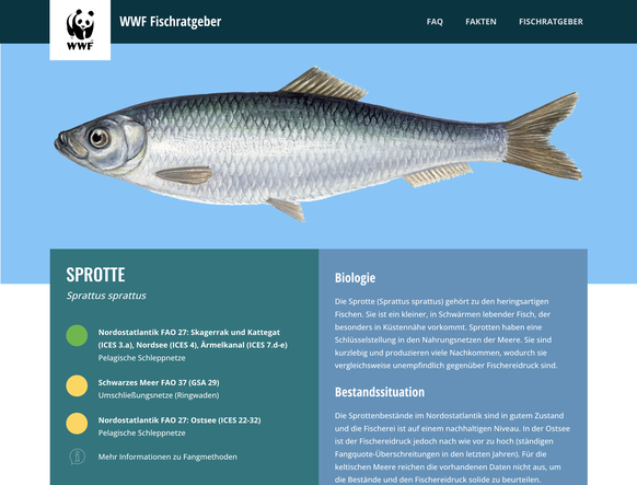 Auszug aus dem WWF-Fischratgeber.