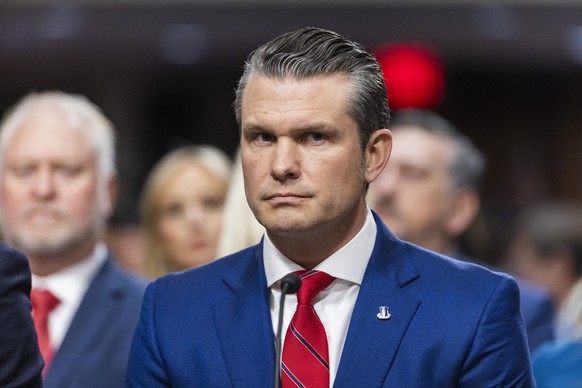 epa11824056 US Secretary of Defense nominee Pete Hegseth arrives to his confirmation hearing before the Senate Armed Services Committee in the Dirksen Senate Office Building in Washington, DC, USA, 14 ...