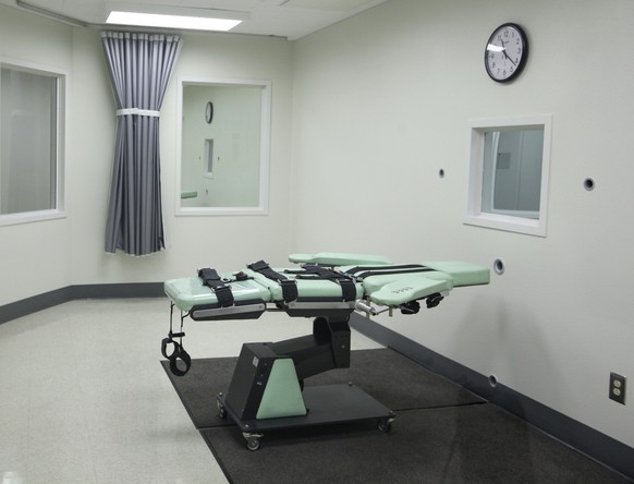 FILE - In this Sept. 21, 2010 file photo, the death chamber of the new lethal injection facility at San Quentin State Prison in San Quentin, Calif. Earlier this year, the U.S. Supreme Court rejected R ...