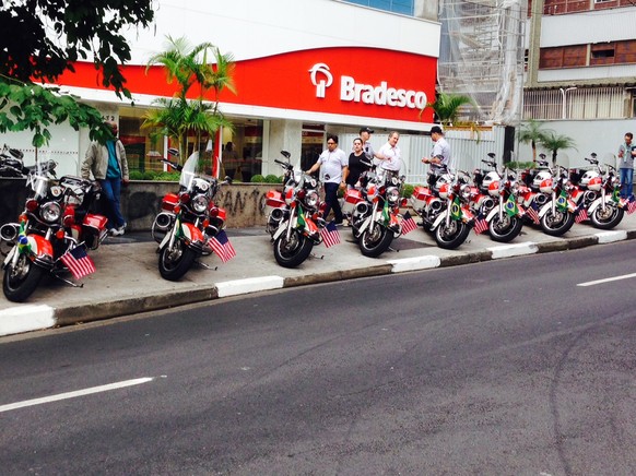 Die Motorräder der Marke Harley Davidson.